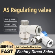 Pneumatic adjustable Air Fittings AS1201F-M5-04A Cylinder throttle AS2201F-01-04 control valve 02-08
