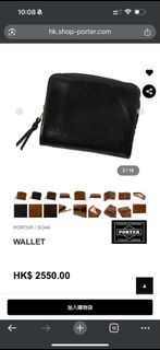 PORTER TOKYO soak wallet 黑色皮革拉鏈銀包