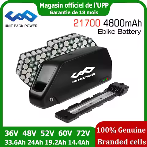 Polly EBike Battery 21700 L-G Pan-son-c Tes-la 72V 60V 52V 48V 24Ah 36V Downtube Bateria Pack for 15