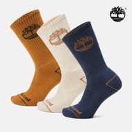 Timberland - 中性針織Logo中筒襪三入組