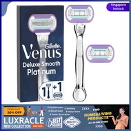 [sgstock] VENUS Gillette VENUS Deluxe Smooth Platinum Women'S Razor Handle + 2 Refills, 2 count