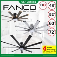Fanco E-Lite 48" / 52" / 60" / 72" 9 Blades Ceiling Fan With LED Light and Remote