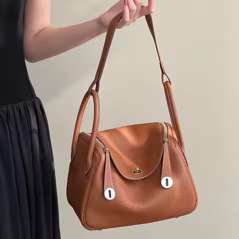 Genuine Leather Lindy Bag For Women TOGO Top Layer Cowhide Handbag Luxury Shoulder Tote Bag Commute