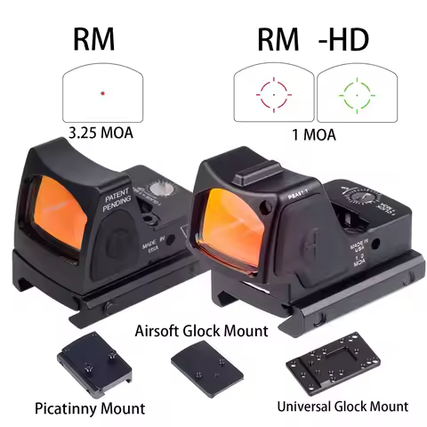 Tactical RM HD 1 Green Red Dot Sight Vism Mount Pistol Rifle Rear Plate Base Airsoft MOS Glock Glock
