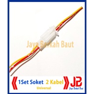 1 SET OF 2 SOCKETS / TWO CABLES / TWO PIN CONNECTOR SOCKETS / WOMEN'S-MEN'S SOCKETS 2 CABLES