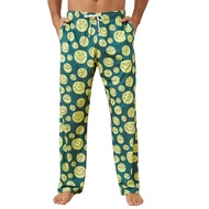 Mens Funny Pajama Pants ,Soft Lightweight Pajama Pants for Men with Button Fly Cartoon Men's Pajama