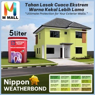 📌 (NO EXCHANGED / REVERSED) (1652-1695) 5L Nippon Paint Exterior Weatherbond Delightful Greens & Blu