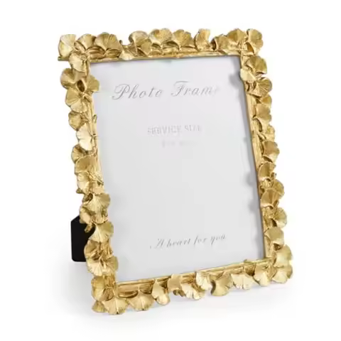 8x10 Picture Frame Gold Picture Frames, Vintage Ornate Frame Leaf Textured Hand-Crafted Resin with G