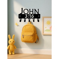 1pc John 3:16 Inspired Christian Key Rack - Wall-Mounted Decorative Hook (6"/9") For Keys & Faith. L