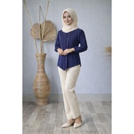 Eid al-Fitr Kebaya Plain Hijab Long Sleeve Strait Kebaya Bet Hand Wrinkle 7/8 Crincle Airflow Women'