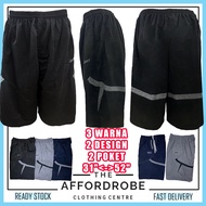 31-50inci Saiz Besar Seluar Pendek Pinggang Getah Soft Cotton Sporty T90 2 Poket Tepi /Extra Big Siz