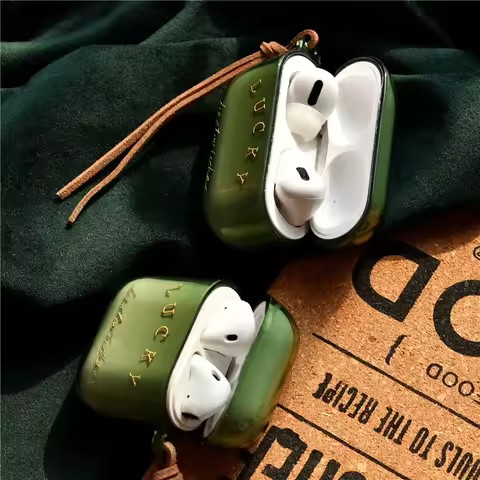 Cool Emerald Translucent AirPods Case Lucky Silicone Soft Charging Cover for AirPods 1/2/3/4/Pro