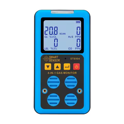 Digital 4-in-1 Gas Detector Oxygen (O2) Hydrogen Sulfide (H2S) Carbon Monoxide (CO) Combustible Gas 