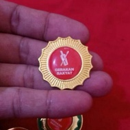 MATAHARI MOVING PARTY Pin RAKYAT (PGR) Sunflower Model Gold Metal Pin Brooch Badge Logo PGR Magnetic