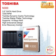 Toshiba N300 Internal NAS Hard Drive 4TB / 6TB / 8TB / 10TB / 12TB /14TB/16TB/18TB (Local Warranty 3-Year) Brought to you By Cybermind