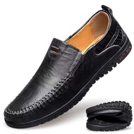 Mens leather shoesสไตล์คลาสสิกหนังแท้รองเท้าหนังผู้ชายรองเท้าลำลองผู้ชายรองเท้าทำงานรองเท้าแฟชั่นผู้ชาย