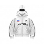 Áo Hoodie Đôi Khóa Kéo Hai Đầu POG GHB Thiết Kế Mũ Đôi Áo Khoác Rộng Rãi Phong Cách Y2K Cho Cặp Đôi