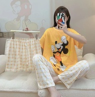 3in1 Terno pajama set for women/ Round Neck sleepwear/ Korean nightwear/women loungewear cotton spandex (#L&amp;V)