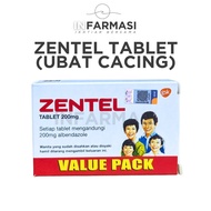 Zentel Tablet 200mg - Ubat Cacing Dewasa | 2’s (Strip) & 2 x 2’s (Value Pack)