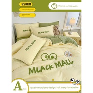 fluffy bedsheet set bedsheet with comforter Washed Cotton Sheets Thickened Dormitory Spring Autumn F
