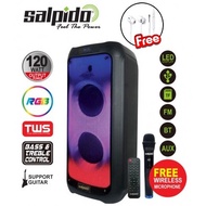 SALPIDO WAVES 707 PartyBox 707 with wireless microphone support guitar IF/USB/AUX/FM/GT/MIC/LIGHT/Tw