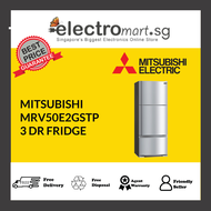 MITSUBISHI MRV50E2GSTP 3 DR FRIDGE - STAINLESS STEEL COLOR