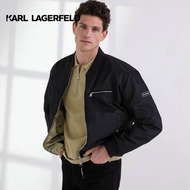 KARL LAGERFELD -  REVERSIBLE AOP SKETCH JACKET BLACK-BEIGE SKETCH AOP A3M150011Z