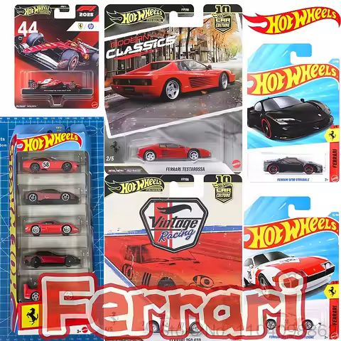 Hot Wheels Ferrari Collection Ferrari 5 Pack Alloy Car Model Sf90 Series Diecast Vehicle Collection 