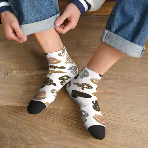 Ball Python Morph Snake Pattern Socks Harajuku Super Soft Stockings All Season Socks Accessories for