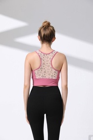 手繪印花透膚輕運動胸圍