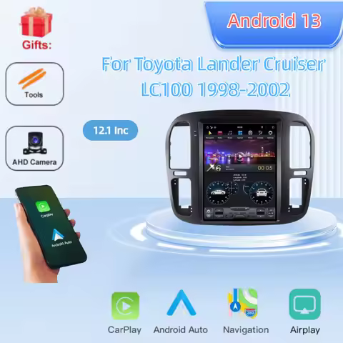 For Toyota Lander Cruiser LC100 1998-2002 Carplay DSP Android 12 PX6 Vertical Tesla Radio Car Player
