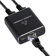 Ethernet Splitter 1 in 2 Out, Gigabit Internet Splitter with USB Power Cable, High Speed 1000Mbps LA