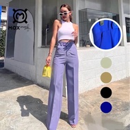 AS801 - MOX Pants, High-Waisted Chiffon Trousers with Belt