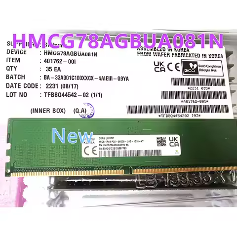 New HMCG78AGBUA081N AA BA A-Die For SK Hynix RAM 16GB 16G DDR5 5600B PC5-5600B-UA0 Memory