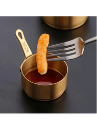 2 chiếc cốc đựng nước'sốt bằng thép không gỉ 304, giá đựng nước'sốt bít tết, đĩa chấm Gyoza có tay c