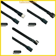 TAK USB C Male to USB C Female Extension Cable 90 Degree Ribbon Flat USB C Cable