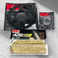 ✅ RK RACING CHAIN & SPROCKET SET SNIPER KING 150/155, FZ, R15 V1/V2, TFX #428 CLASSIC DESIGN