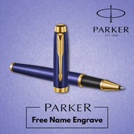 Original Parker IM Blue Rollerball Pen With Gold Trim 0.7mm with Customize Name Engraving