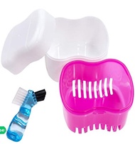 ▶$1 Shop Coupon◀  Denture Brush Retainer Case, Denture Case,Denture Cups Bath,Dentures Container wit