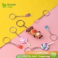 GANTUNGAN 50pcs/set Gold Keychain Rings Flat Key Rings Size 25 mm Wholesale Keychain Rings