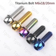 Tgou Titanium Ti Bolt M6x18/20mm with Washer Allen Key Head Screws for Bicycle Brake