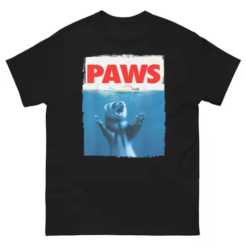 Fun Ferret Paw Print T-Shirt A spoof design from the movie "Jaws" a unisex pure cotton Top perfect a