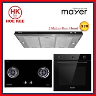 (HOB + HOOD + OVEN) Mayer MMGH222 Glass Hob/MMSS222 Stainless Steel Hob + Mayer MMSIA900HS Slim Hood