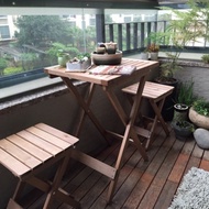 Gsf Foldable Table Set with Chairs Outdoor Balcony Wooden / Round Square/ Coffee /Tea /Furniture