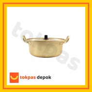 Authentic Korean Gold Pot, Imported Aluminum Korean Ramen Pot 16 cm Gold Korean Ramyun Pot