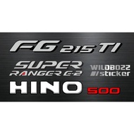 Sticker hino 500 series FG 215 TI