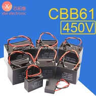 Fan Capacitor CBB61 Motor Capacitor 450V 1.2/1.5/1.8UF 2uF 3uF 4uF 5uF 6uf 7uF 8uF 10uF Capacitor Fa