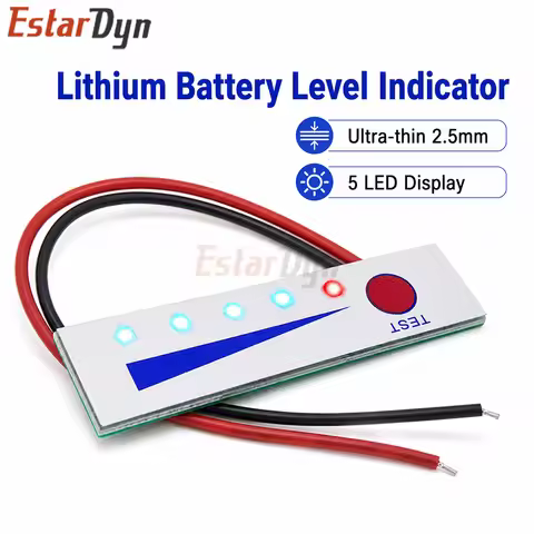Estardyn 1S-5S Li-ion Battery Capacity Indicator LED Display Waterproof Meter Tester for Ebike 18650