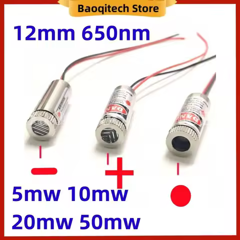 12mm 50mw 20mw 10mw 5mw red laser module 650nm red laser head adjustable focal 3V-4.5V laser dot sha