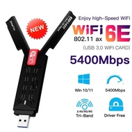 WiFi 6E AX5400 USB3.0 Adapter Triple Band Wireless Network Card 802.11AX 6GHz High Gain Antenna For 